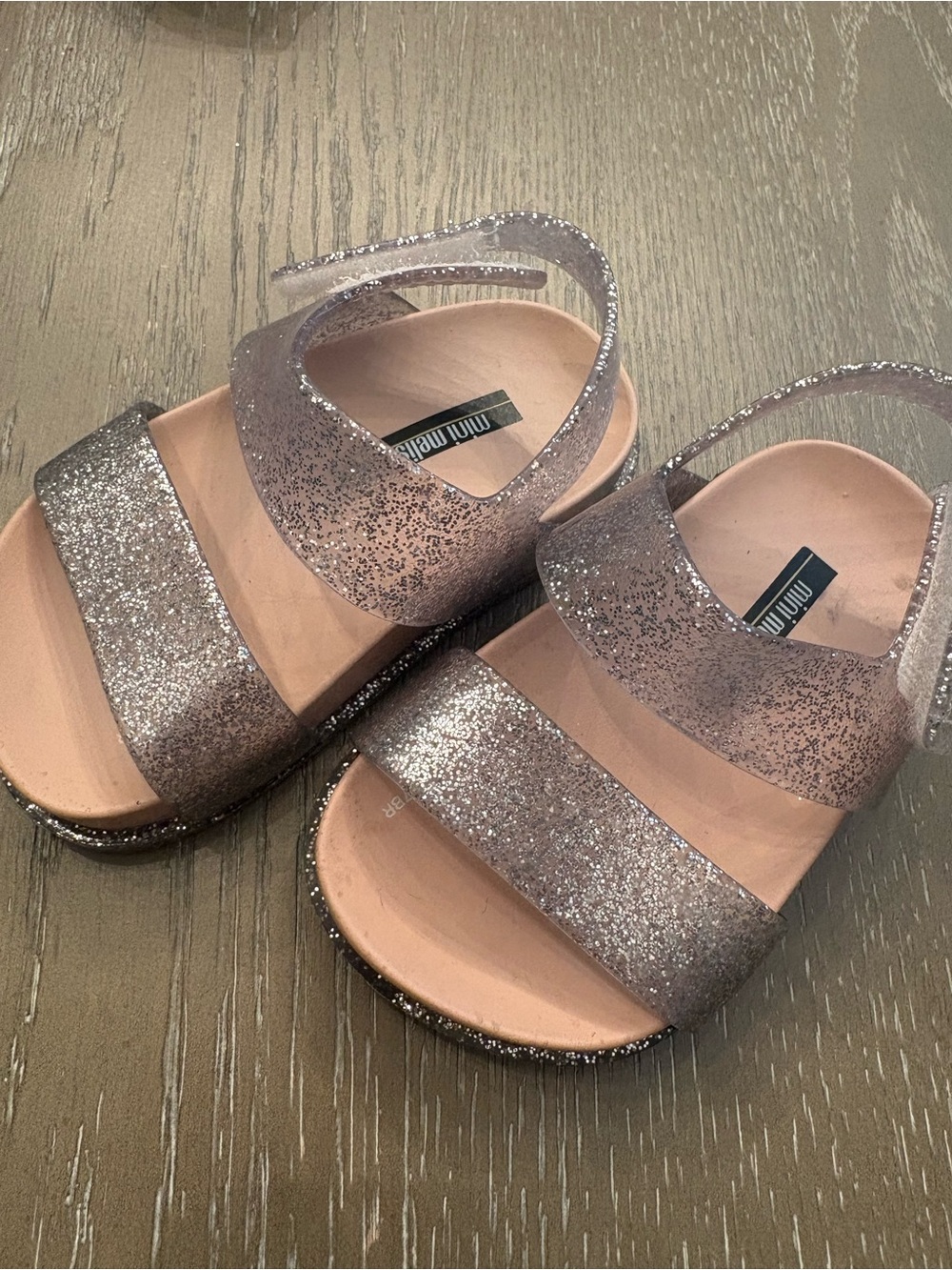 Glitter Jelly Kids Sandals - Pink/Silver